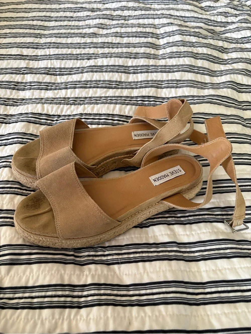 Steve Madden Tan Suede Espadrille Wedge Sandals